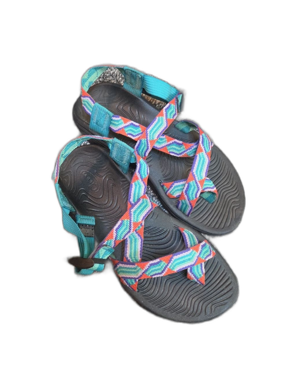 Chaco Women's Teal, Pink & Purple Patterned Strappy Sandals